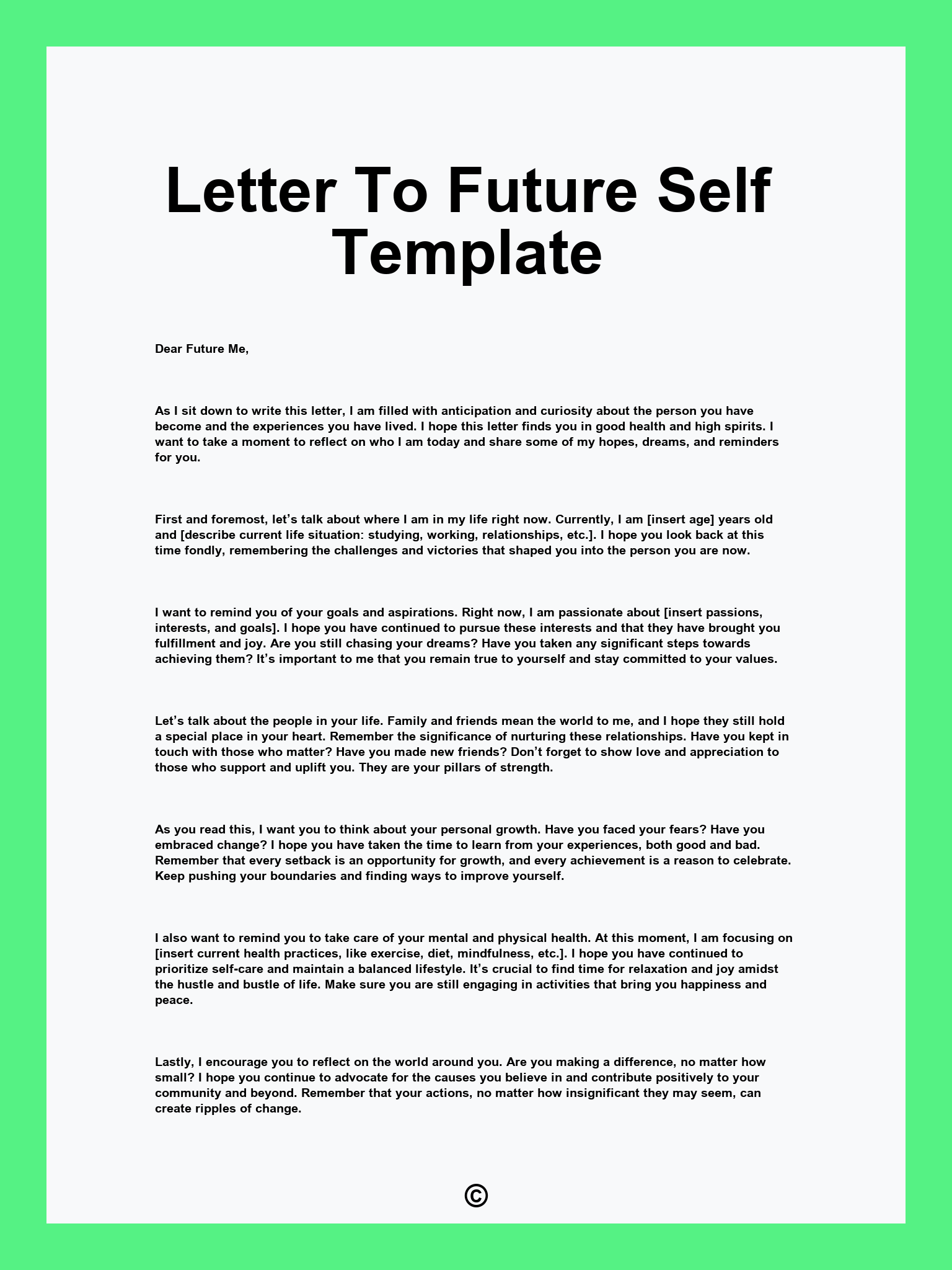 Letter To Future Self Template