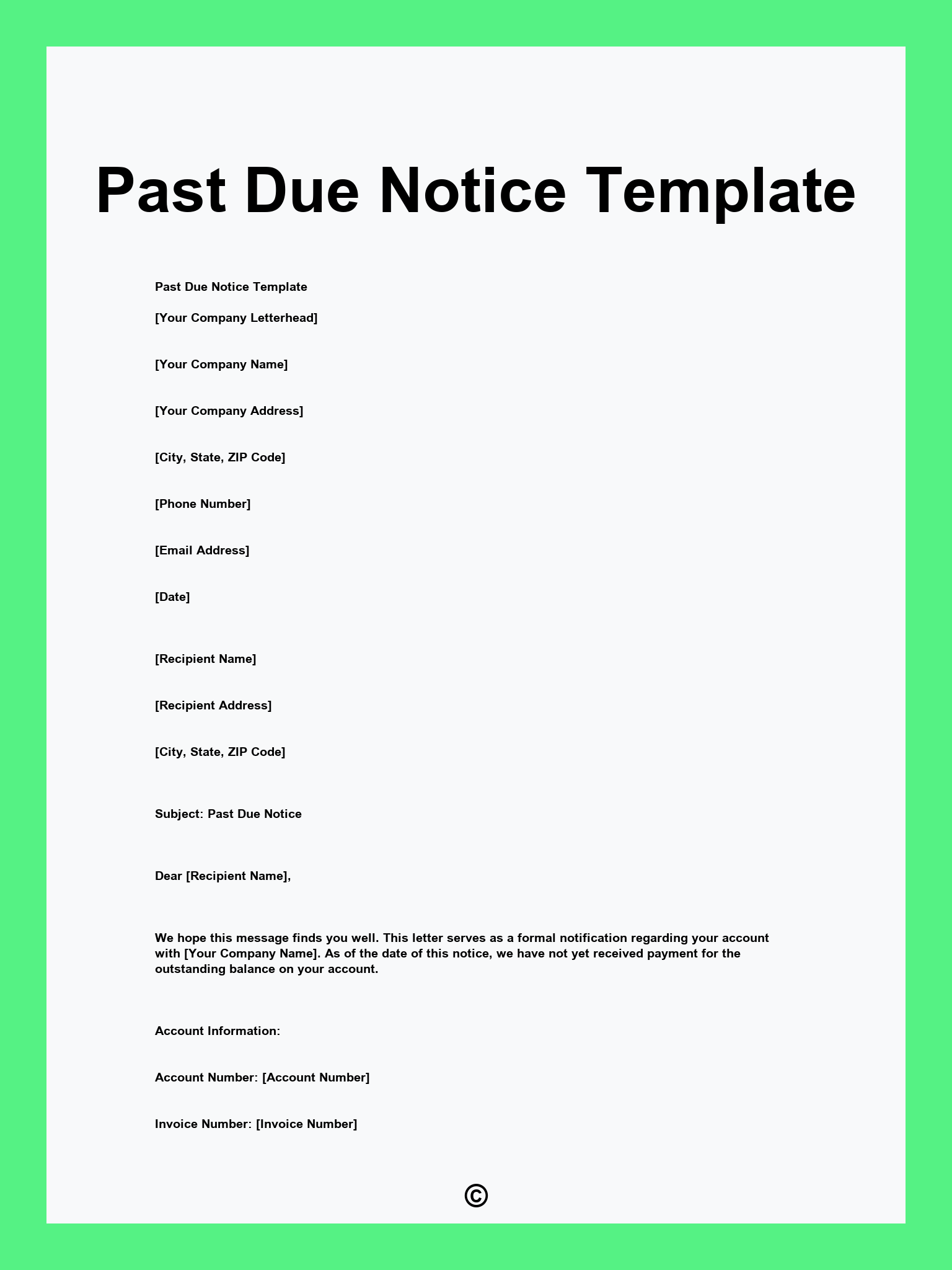 Past Due Notice Template