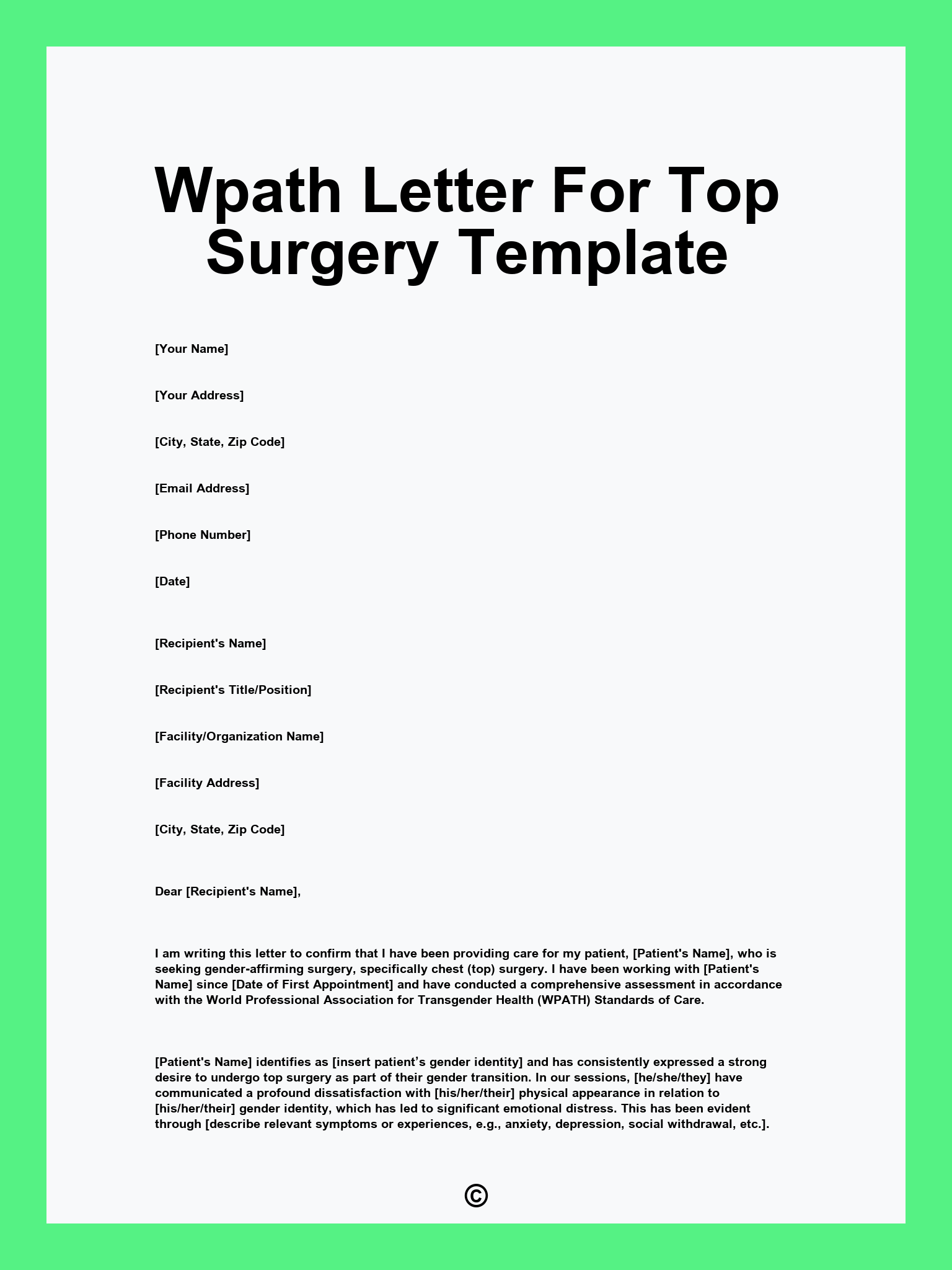 Wpath Letter For Top Surgery Template